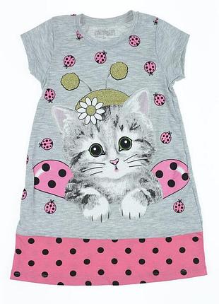 Платье летнее трикотажное cat серое