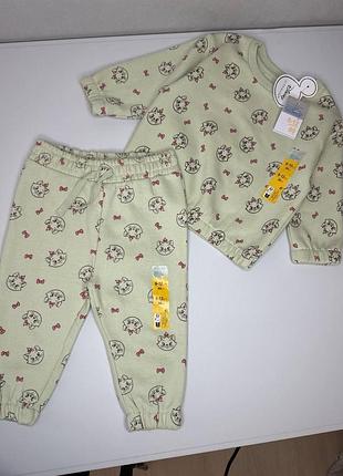 Утеплений костюм для дівчинки на флісі, світшот + штани | disney / primark