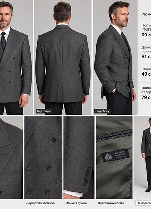 Новий вінтажний вовняний піджак monsieur givenchy (made in usa, 80-90s) чоловічий