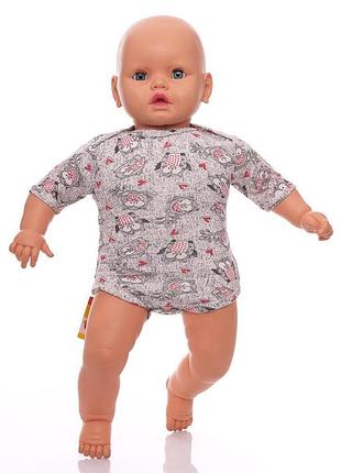 Боді з коротким рукавом для дівчинки кулір babykroha сірий