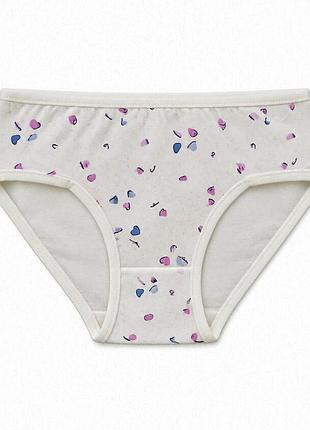 Труси для дівчинки трикотажні в серце молочні