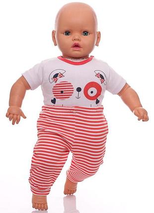 Боди со штанами для девочки интерлок baby красный