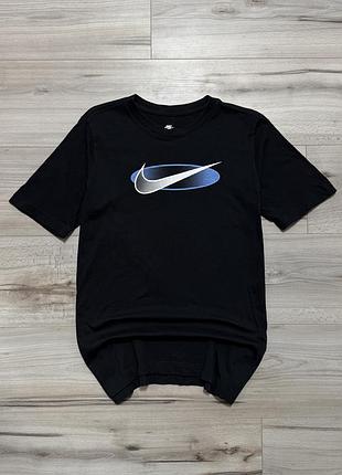 Новая черная футболка найк nike swoosh graphic tee black, факт s, оригинал