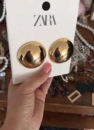Сережки для жінок zara масивні золотисті