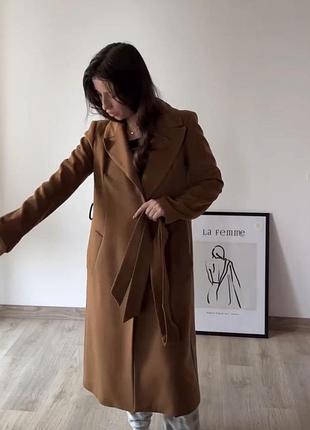 Пальто жіноче zara коричневе