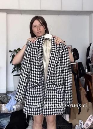 Піджак жіночий в гусячу лапку, теплий, розмір s