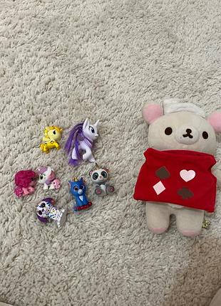 М'яка іграшка ty rilakkuma та фігурки my little pony, tokidoki, ty