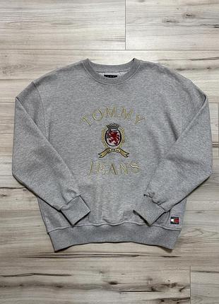 Нова оверсайз кофта світшот томмі хілфігер tommy jeans crest logo oversized, m, оригінал