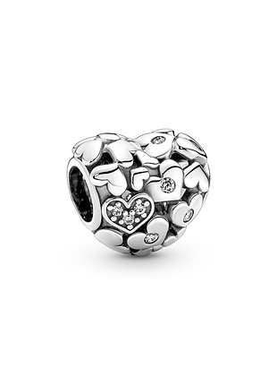 Серебряный шарм no brand блестящее ажурное сердце 791061c01