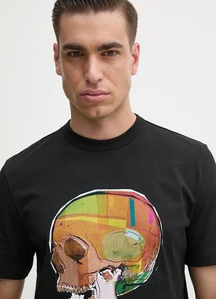 Чорна органік футболка пол сміт ps paul smith skull graphic cotton tee, xl, оригінал
