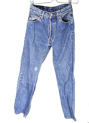 Джинсы levi's 501 original w29 l30 прямые синие, отличный