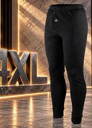 Мужские кальсоны черные 4xl из 100% хлопка - зимние подштанники, турция