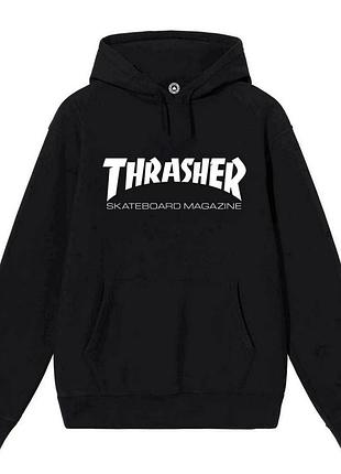 Худі thrasher skateboard magazine унісекс, чорне xs