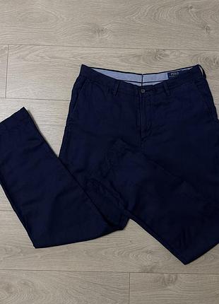 Леновые брюки брюки брюки брюки поло ральф лорен polo ralph lauren classic fit linen pants, 33/34 / факт l, оригинал