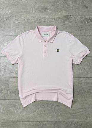 Розовая органик поло футболка лайл скотт lyle &amp; scott organic cotton, xl, оригинал