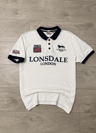 Біла поло футболка лонсдейл lonsdale london international sporting club, l, оригінал