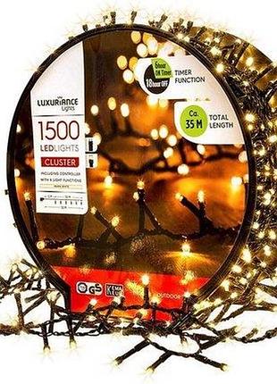 Різдвяне освітлення — гірлянда-кластер luxuriance (1500 світлодіодів) | 35 метрів | з функцією таймера