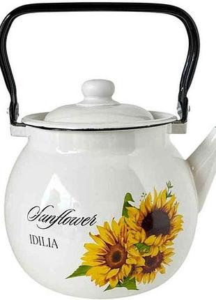 Чайник эмалированный 3,5л /2 солнце (молочная) i27130/2 тм idilia