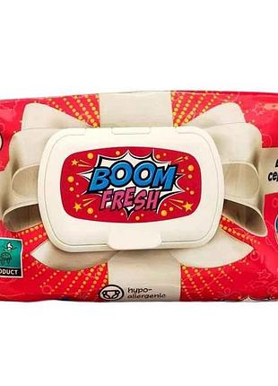 Вологі серветки 120шт клапан boom тм fresh