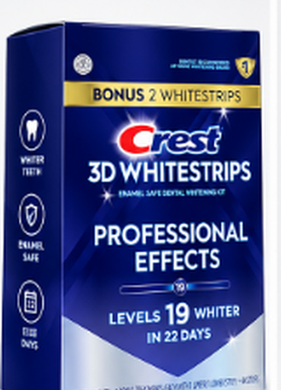 Отбеливание зубов crest 3d whitestrips professional effects, 44 полоски