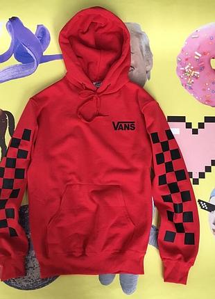 Толстовка красная vans | худи ванс | кенгурушка венс xl