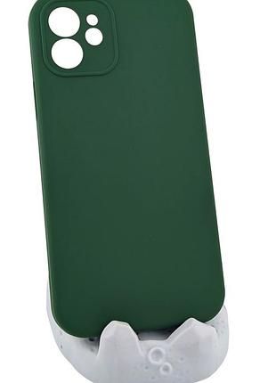 Чехол silicone case box для apple iphone 12 бампер с микрофиброй зеленый (без лого)