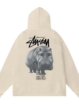 Худі бежевий loys stussy livin-large l