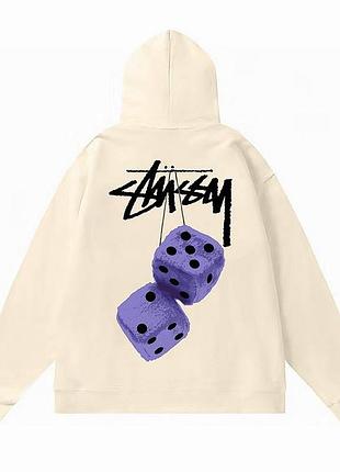 Худі бежевий loys stussy fuzzy-dice m