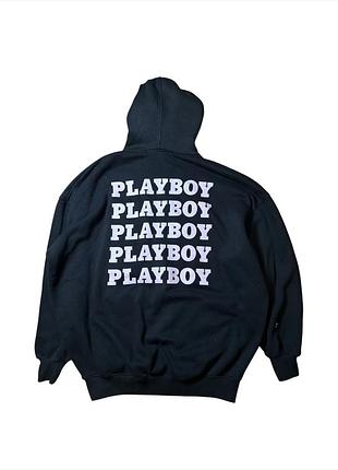 Стильное и мега комфортное худи playboy в глубоком черном цвете