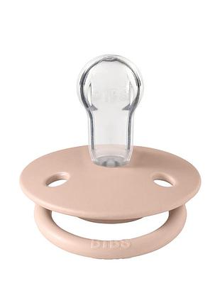 Соска пустушка bibs de lux silicone (кругла) 0-36 міс – blush