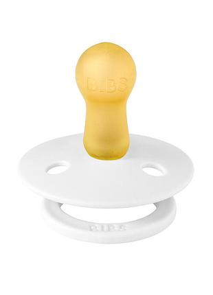 Соска пустушка bibs colour latex 6-18 міс кругла white