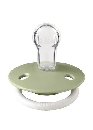 Соска пустышка bibs de lux silicone (круглая) 0-36 мес - sage ночная
