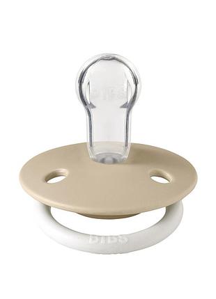 Соска пустышка bibs de lux silicone (круглая) 0-36 мес - vanilla ночная