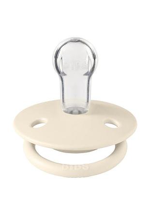 Соска пустышка bibs de lux silicone (круглая) 0-36 мес – ivory