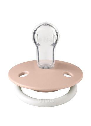 Соска пустышка bibs de lux silicone (круглая) 0-36 мес - blush ночная