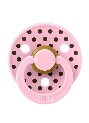 Соска пустушка bibs polka colour latex кругла 6-18 міс baby pink mocha
