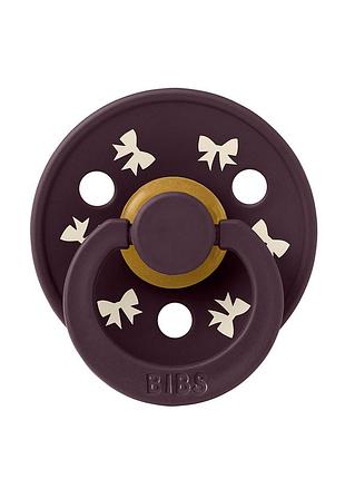 Соска пустушка bibs colour latex кругла holiday bow 0-6 міс