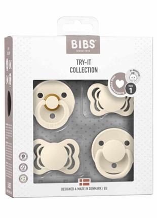 Набір сосок пустушок bibs try it ivory від народження 0-6 міс