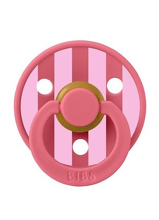 Соска пустушка bibs studio colour latex кругла 6-18 міс coral / baby pink