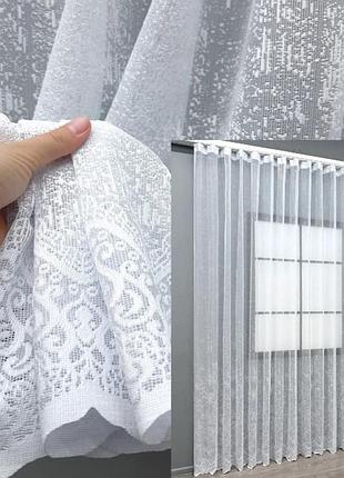 Тюль у вітальню/спальною жакард, "calverelle". колір білий