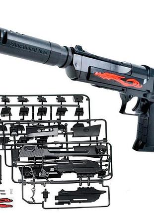 Конструктор дитячий пістолет на кульках desert eagle з глушником diy