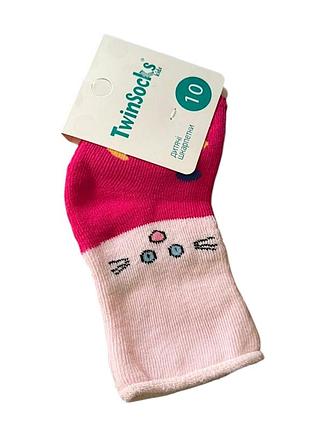 Шкарпетки дитячі twinsocks 10 розмір рожево-малинові з вусами 8113