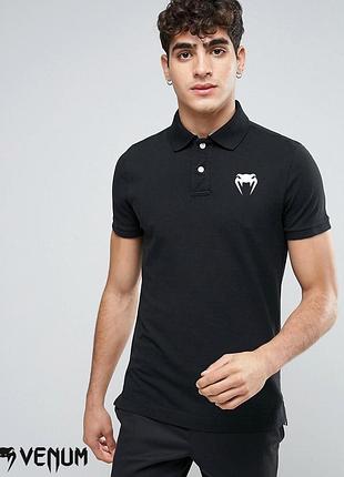 Футболка поло venum | чёрная тенниска венум xs s