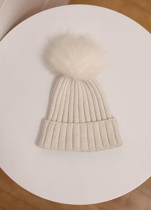 Шапочка для дівчинки з помпоном 0-6 міс primark