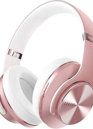 Doqaus care 1 — беспроводные bluetooth наушники, 3 eq режимы, до 90 часов работы, розовые