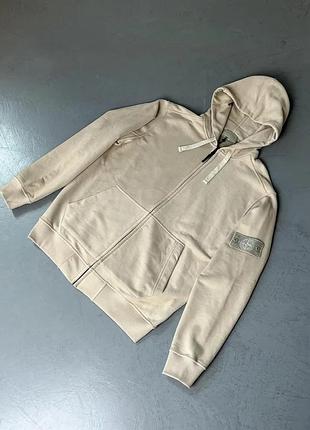 Stone island зіп худі beige ghost