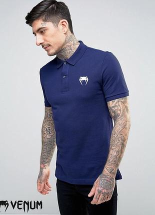 Футболка поло venum | тёмно синяя тенниска венум xs xxl