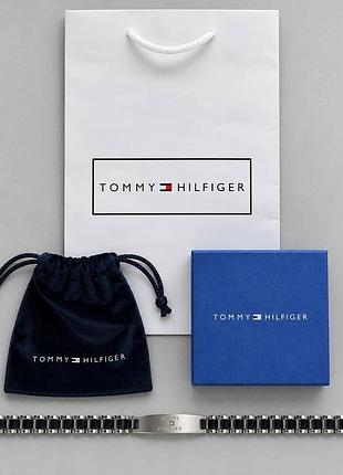 Мужской браслет на руку tommy hilfiger, серебряный брендовый браслет на руку томме хелфигер, металлический браслет
