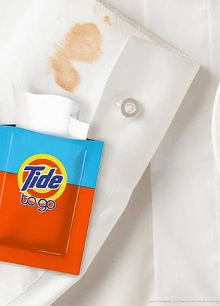 Tide to go салфетки для удаления пятен с одежды 10 шт, дорожный пятновыводитель