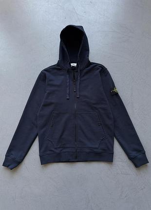 Stone island зіп худі з кнопками темно-синій